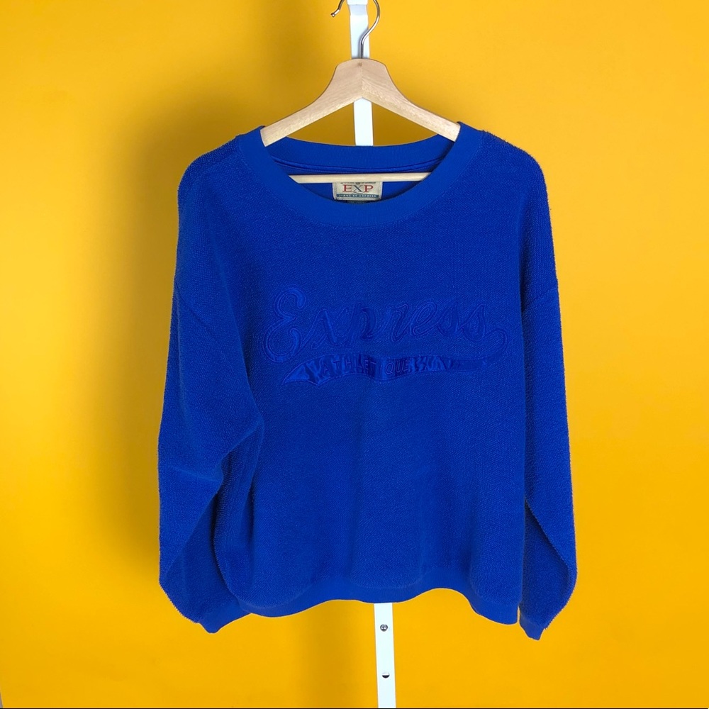 EXPRESS Crewneck Sweater - Royal Blue Sweatshirt
